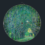 House in green forest | Gustav Klimt Dart Board<br><div class="desc">Elevate your game room or entertainment space with the House in green forest Gustav Klimt Dart Board. Inspired by the renowned Austrian artist Gustav Klimt, this dartboard combines the excitement of darts with the timeless beauty of Klimt's artwork. Use the design tools to add custom text or personalize the image....</div>