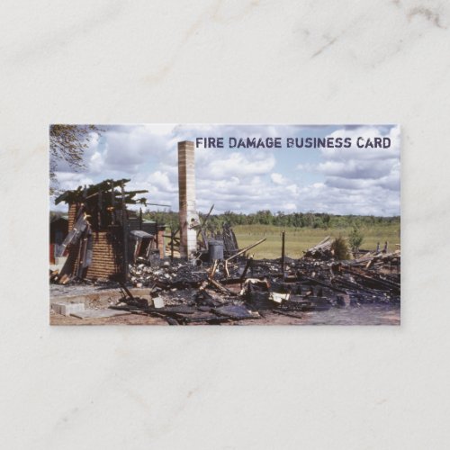House In Ruins Fire Damage Restoration Service Business Card