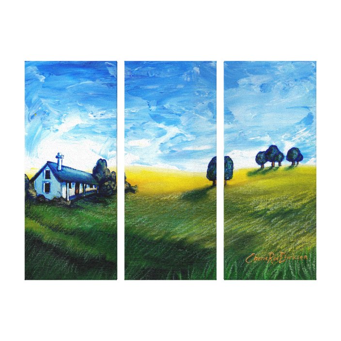 House in the Countryside Triptych Canvas Print | Zazzle.com