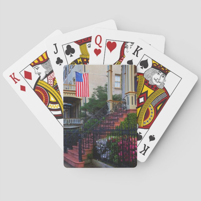 House in the Historic District in the spring Poker Cards (Back)