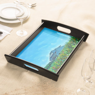 House In The Meadows Large Serving Tray, Black Tray