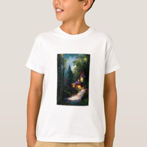 House in the Woods Kids Basic  T_Shirt