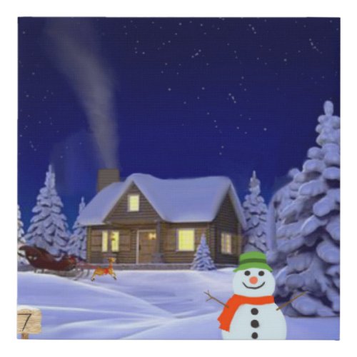 House in Winter Jigsaw Puzzle Faux Canvas Print