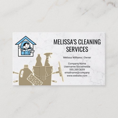 House Keeper Logo  Cleaning Supplies Business Card
