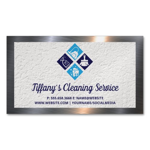 House Keeping Clean Services Business Card Magnet