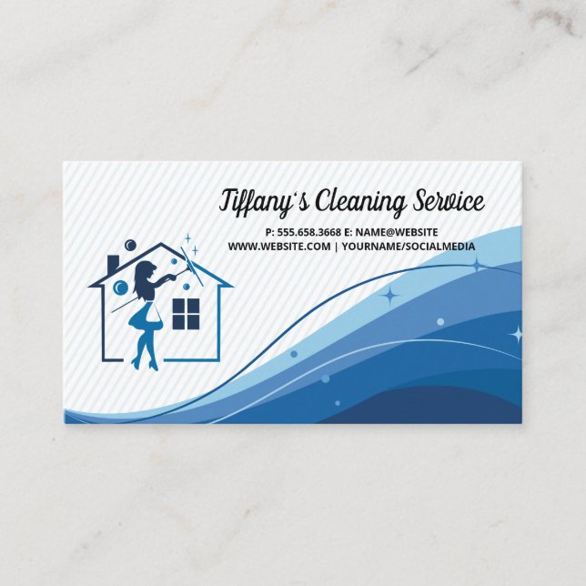 House Keeping | Cleaner Services Business Card (Front)