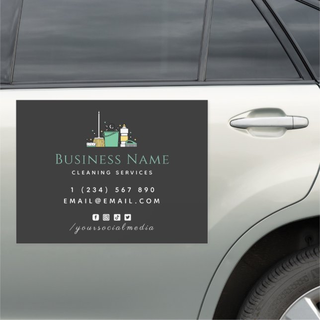 House Keeping Cleaning Services Social Media Maid  Car Magnet (In Situ)