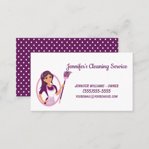  House Keeping Service with a lady holding a broom Business Card