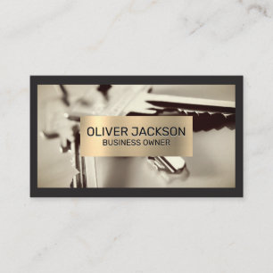 House Keys Gold Metallic Frame Business Card