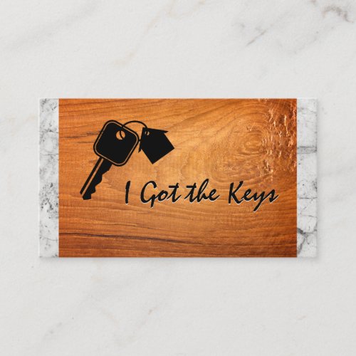 House Keys  Wood Marble Business Card