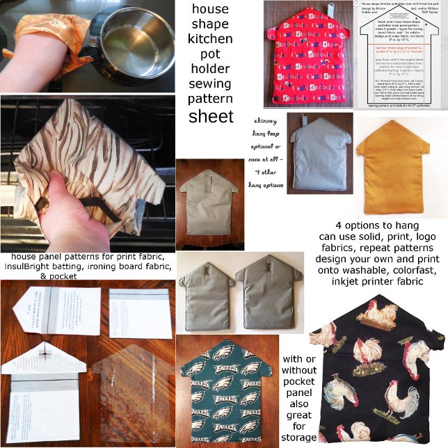 House Kitchen Potholder Sewing Pattern Download  Poster (Creator Uploaded)
