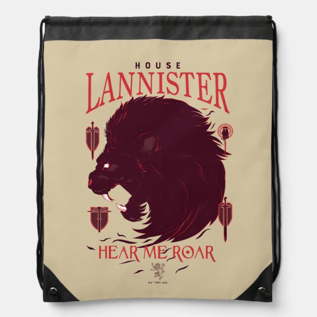 House Lannister - Hear Me Roar Drawstring Bag (Front)