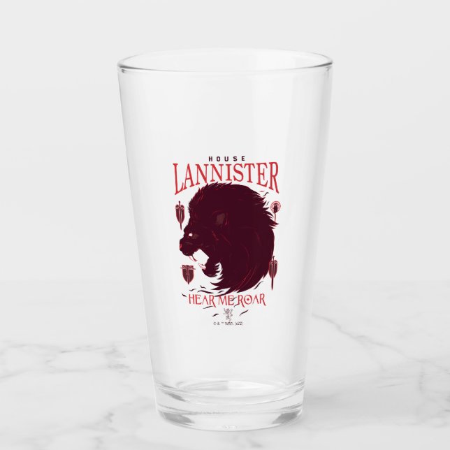 House Lannister - Hear Me Roar Glass (Front)