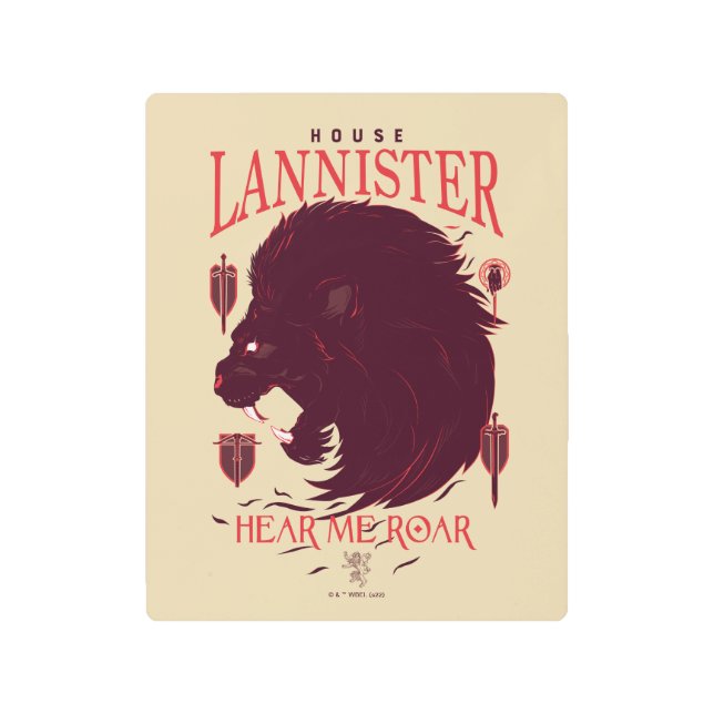 House Lannister - Hear Me Roar Metal Print (Front)