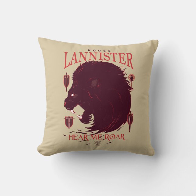 House Lannister - Hear Me Roar Throw Pillow (Front)