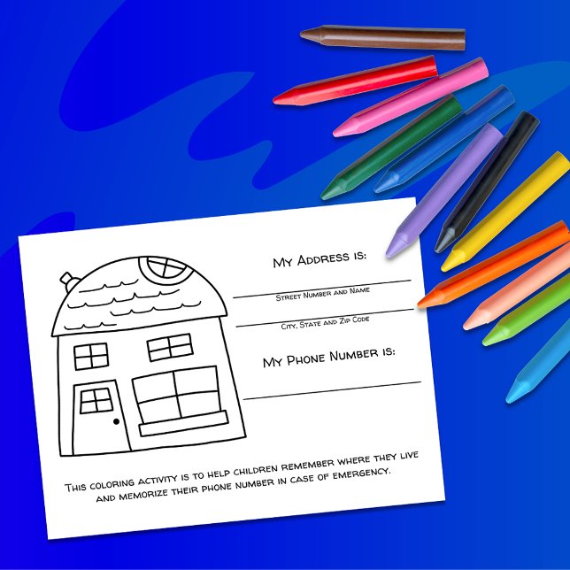 House Learn Emergency Info for Kids Activity Card (Creator Uploaded)