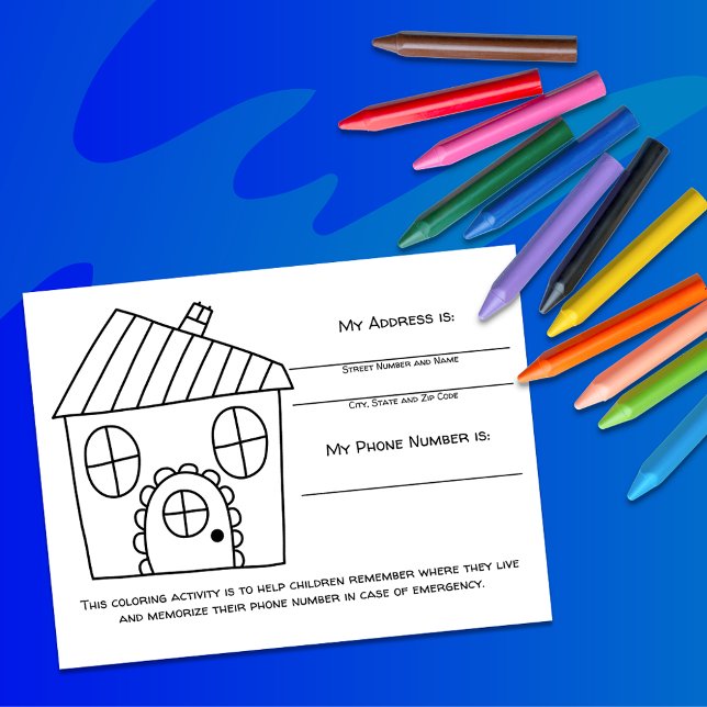 House Learn Emergency Info for Kids Activity Card (Creator Uploaded)