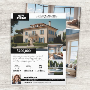 House Listing For Sale Real Estate Flyer Template