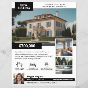 House Listing For Sale Real Estate Flyer Template