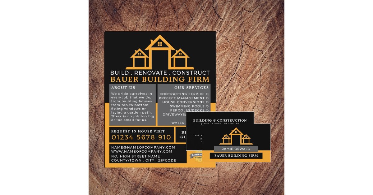 House Logo, Building Firm, Builders Advertising Flyer | Zazzle