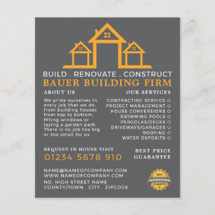 House Logo, Building Firm, Builders Advertising Flyer