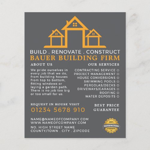 House Logo Building Firm Builders Advertising Flyer