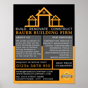 House Logo, Building Firm, Builders Advertising Poster