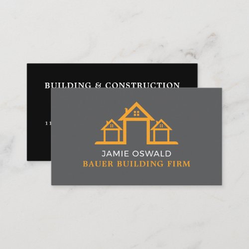 House Logo Building Firm Builders Business Card