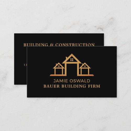 House Logo Building Firm Builders Business Card