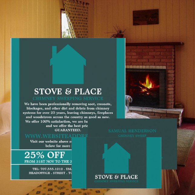 House Logo, Chimney Sweeping Service Flyer (Creator Uploaded)