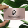House Logo Home Cleaning Maid Service Rose Gold Business Card