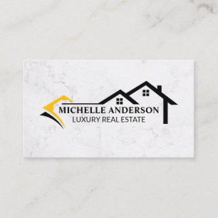 House Logo Marble Backdrop Business Card