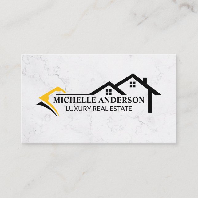 House Logo | Marble Backdrop Business Card (Front)