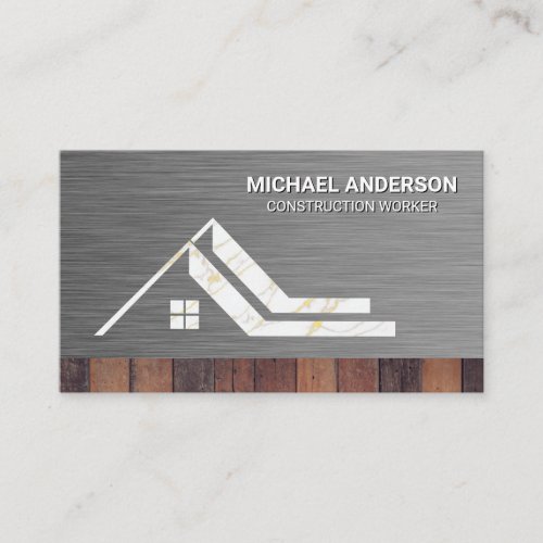 House Logo  Metal Wood  Construction  Business Card