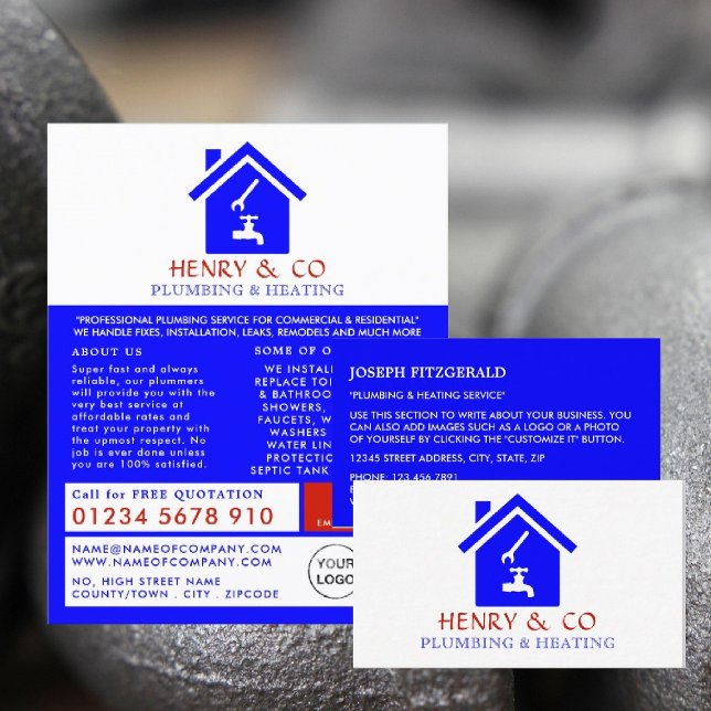 House Logo, Plumber, Plumbing Business Card (Creator Uploaded)
