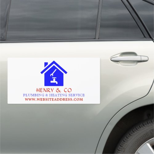 House Logo Plumber Plumbing Car Magnet