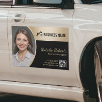 House Logo Real Estate Black & Gold Realtor Photo