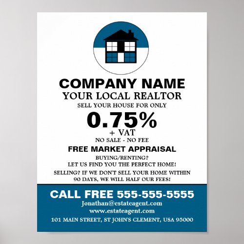 House Logo Realtor Estate Agent Advertising Poster