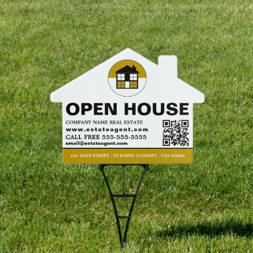 House Logo Realtor Estate Agent Open House Sign
