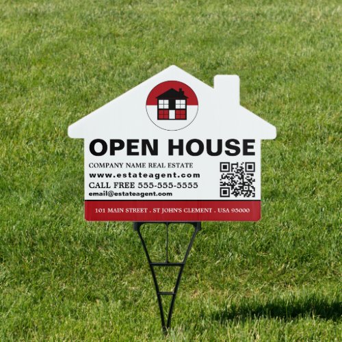 House Logo Realtor Estate Agent Open House Sign