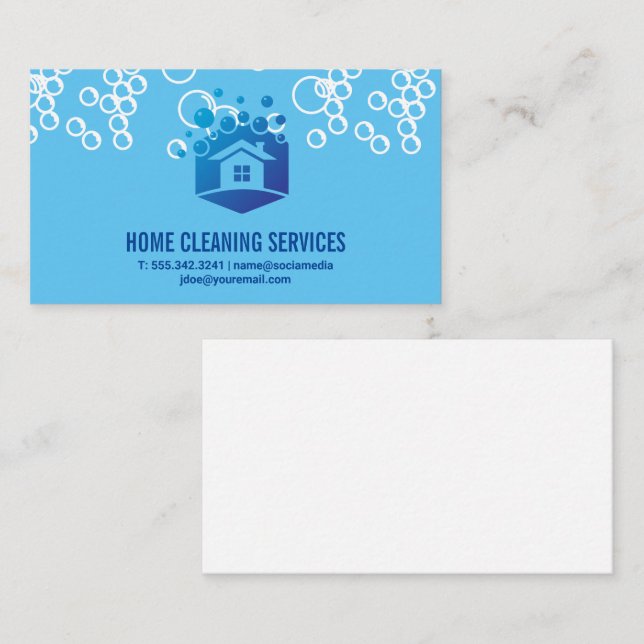 House Logo | Soap Bubbles Business Card (Front/Back)