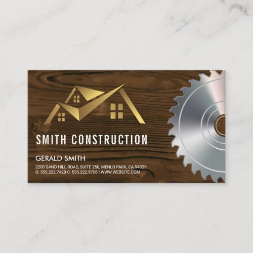 House Logo  Wood and Saw Business Card