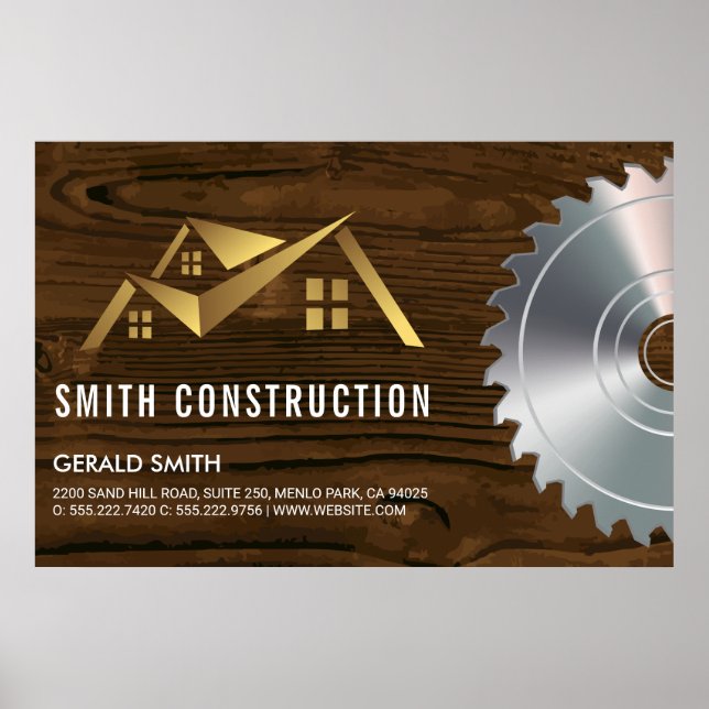 House Logo | Wood and Saw Poster (Front)