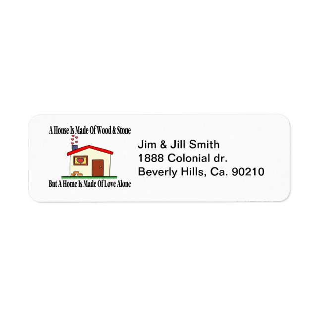 House Made Of Love Label (Front)