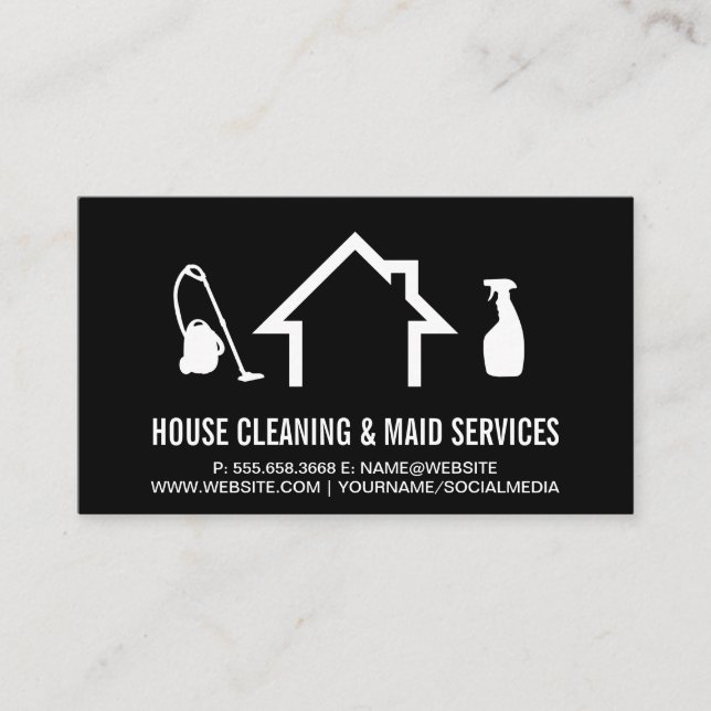 House Maid  | Cleaners Business Card (Front)