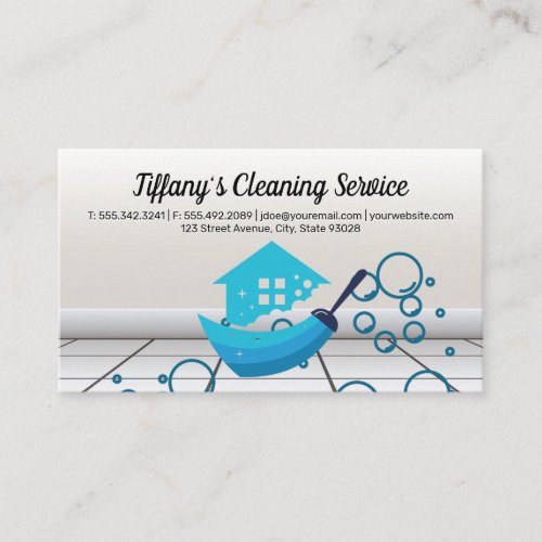House Maid Cleaning Service  Soap Bubble Business Card