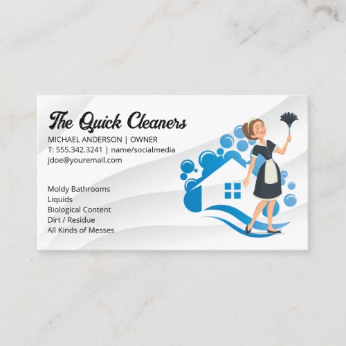 House Maid  Home Cleaning Business Card