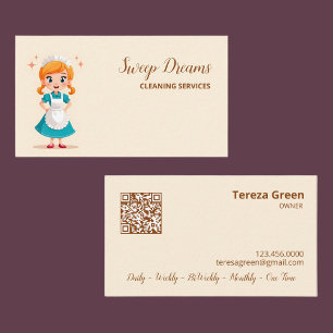 House Maid Housekeeper QR Business Card