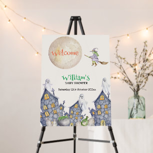 House Moon Witch Baby Shower Welcome Sign 