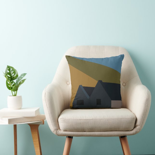 House Mountains Nature House Throw Pillow (Chair)